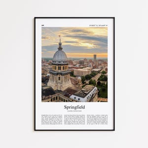 Springfield Color Print, Springfield Real Photo Poster, Springfield Travel Poster Gift, Illinois, United States, USA, Wall Art Print