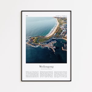 Wollongong Color Print, Wollongong Real Photo Poster, Wollongong Travel Poster Gift, New South Wales, Australia Travel poster, Minimal Print