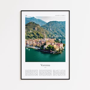 Varenna Color Print, Varenna Real Photo Poster, Varenna Travel Poster Gift, Italy Travel poster, Minimal City Print, Wall Art Print