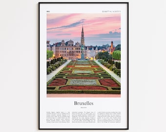 Bruxelles Color Print, Bruxelles Real Photo Poster, Bruxelles Travel Poster Gift, Belgium Travel poster, Minimal City Print, Wall Art Print