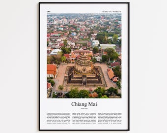 Chiang Mai Color Print, Chiang Mai Real Photo Poster, Chiang Mai Travel Poster Gift, Thailand Travel poster, Minimal City Print