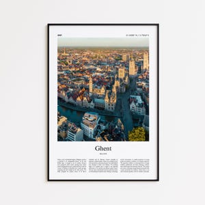 Ghent Color Print, Ghent Real Photo Poster, Ghent Travel Poster Gift, Belgium Travel poster, Minimal City Print, Wall Art Print