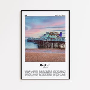 Brighton Farbdruck, Brighton Real Photo Poster, Brighton Reise Poster Geschenk, Vereinigtes Königreich Reiseplakat, Minimal City Print