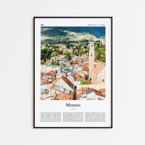 Merano Color Print, Merano Real Photo Poster, Merano Travel Poster Gift, Italy Travel poster, Minimal City Print, Wall Art Print