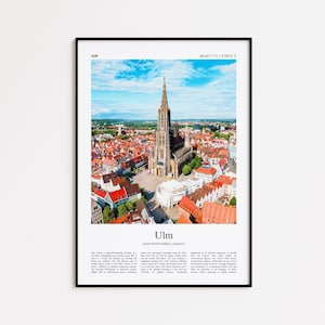 Ulm Color Print, Ulm Real Photo Poster, Ulm Travel Poster Gift, Baden-Württemberg, Germany Travel poster, Minimal City Print, Wall Art Print