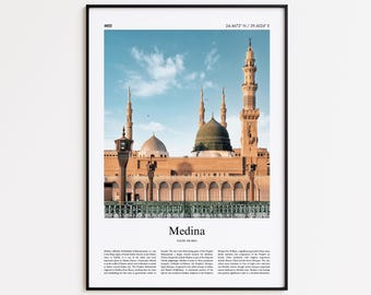 Medina Color Print, Medina Real Photo Poster, Medina Travel Poster Gift, Saudi Arabia Travel poster, Minimal City Print, Wall Art Print