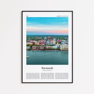 Savannah Color Print, Savannah Real Photo Poster, Savannah Travel Poster Gift, Georgia, United States, USA Travel poster, Minimal City Print