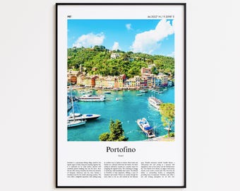 Portofino Color Print, Portofino Real Photo Poster, Portofino Travel Poster Gift, Italy Travel poster, Minimal City Print, Wall Art Print