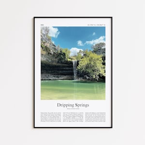 Dripping Springs Color Print, Dripping Springs Real Photo Poster, Dripping Springs Travel Poster Gift, Texas, United States, USA