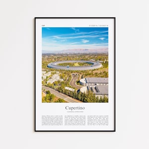 Cupertino Color Print, Cupertino Real Photo Poster, Cupertino Travel Poster Gift, California, United States, USA, Wall Art Print