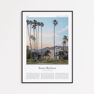 Santa Barbara Color Print, Santa Barbara Real Photo Poster, Santa Barbara Travel Poster Gift, California, United States, USA, Wall Art Print