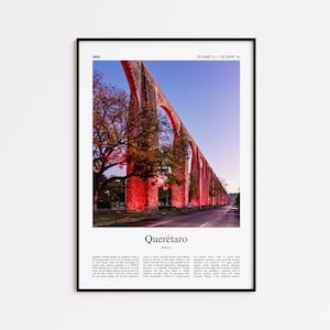 Querétaro Color Print, Querétaro Real Photo Poster, Queretaro Travel Poster Gift, Mexico Travel poster, Minimal City Print, Wall Art Print
