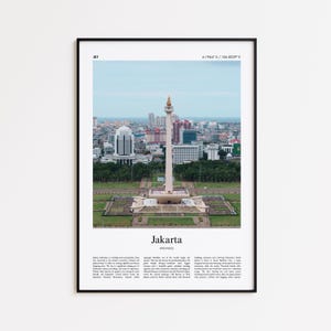 Jakarta Farbdruck, Jakarta Echtfoto Poster, Jakarta Reise Poster Geschenk, Indonesien Reise Poster, Minimal City Print, Wand Kunst Druck