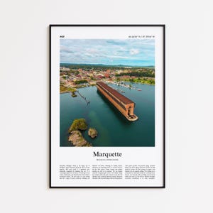 Marquette Color Print, Marquette Real Photo Poster, Marquette Travel Poster Gift, Michigan, United States, USA Travel poster, Minimal Print