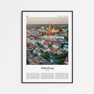 Oldenburg Farbdruck, Oldenburg Echtfoto Poster, Oldenburg Reise Poster Geschenk, Deutschland Reiseplakat, Minimal Stadt Druck, Wand Kunst Druck