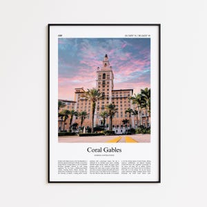 Coral Gables Color Print, Coral Gables Real Photo Poster, Coral Gables Travel Poster Gift, Florida, United States, USA, Wall Art Print