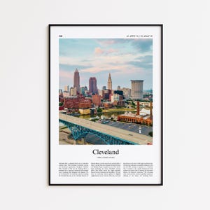 Cleveland Color Print, Cleveland Real Photo Poster, Cleveland Travel Poster Gift, Ohio, United States, USA Travel poster, Minimal City Print
