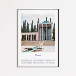 Shiraz Color Print, Shiraz Real Photo Poster, Shiraz Travel Poster Gift, Iran Travel poster, Minimal City Print, Wall Art Print