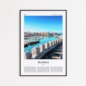 Heraklion Color Print, Heraklion Real Photo Poster, Heraklion Travel Poster Gift, Greece Travel poster, Minimal City Print, Wall Art Print