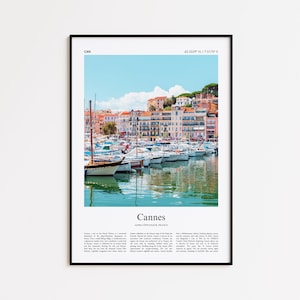 Cannes Color Print, Cannes Real Photo Poster, Cannes Travel Poster Gift, Alpes-Côte d&#39;Azur, France Travel poster, Minimal City Print