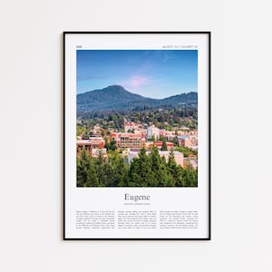 Eugene Color Print, Eugene Real Photo Poster, Eugene Travel Poster Gift, Oregon, United States, USA Travel poster, Minimal City Print