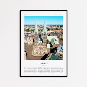 Bremen Color Print, Bremen Real Photo Poster, Bremen Travel Poster Gift, Germany Travel poster, Minimal City Print, Wall Art Print