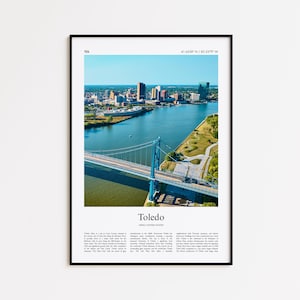 Toledo Color Print, Toledo Real Photo Poster, Toledo Travel Poster Gift, Ohio, United States, USA Travel poster, Minimal City Print