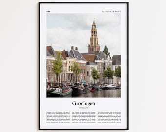 Groningen Color Print, Groningen Real Photo Poster, Groningen Travel Poster Gift, Netherlands Travel poster, Minimal City Print