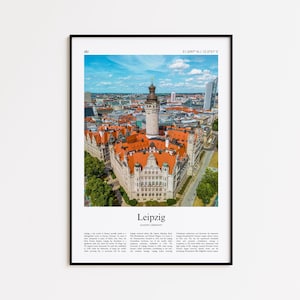 Leipzig Color Print, Leipzig Real Photo Poster, Leipzig Travel Poster Gift, Saxony, Germany Travel poster, Minimal City Print
