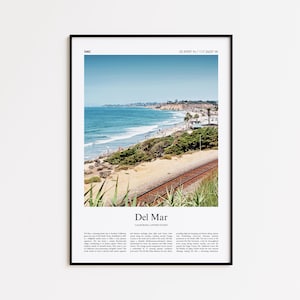 Del Mar Color Print, Del Mar Real Photo Poster, Del Mar Travel Poster Gift, California, United States, USA Travel poster, Minimal City Print