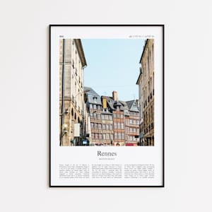 Rennes Color Print, Rennes Real Photo Poster, Rennes Travel Poster Gift, Brittany, France Travel poster, Minimal City Print, Wall Art Print