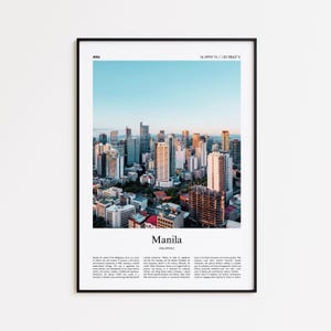 Manila Color Print, Manila Real Photo Poster, Manila Travel Poster Gift, Philippines Travel poster, Minimal City Print, Wall Art Print