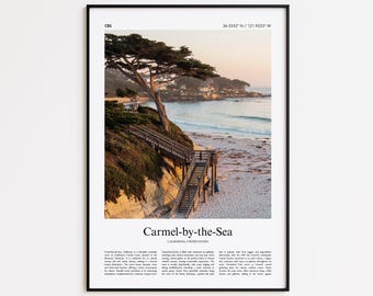 Carmel-by-the-Sea Color Print, Carmel-by-the-Sea Real Photo Poster, Travel Poster Gift, California, United States, USA, Wall Art Print