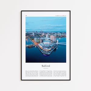 Salford Color Print, Salford Real Photo Poster, Salford Travel Poster Gift, United Kingdom Travel poster, Minimal City Print, Wall Art Print