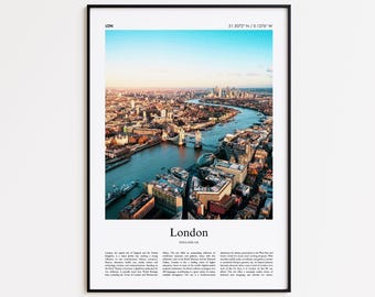 Impresión a color de Londres, póster fotográfico real de Londres, póster de viaje de Londres, póster de viaje al Reino Unido, impresión minimalista de ciudad, impresión de arte mural