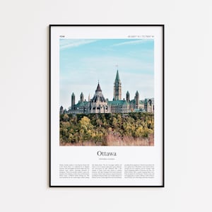 Ottawa Color Print, Ottawa Real Photo Poster, Ottawa Travel Poster Gift, Ontario, Canada Travel poster, Minimal City Print, Wall Art Print