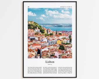 Lisbon Color Print, Lisbon Real Photo Poster, Lisbon Travel Poster Gift, Portugal Travel poster, Minimal City Print, Wall Art Print