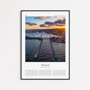 Duluth Color Print, Duluth Real Photo Poster, Duluth Travel Poster Gift, Minnesota, United States, USA Travel poster, Minimal City Print