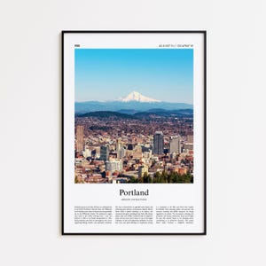 Portland Color Print, Portland Real Photo Poster, Portland Travel Poster Gift, Oregon, United States, USA Travel poster, Minimal City Print
