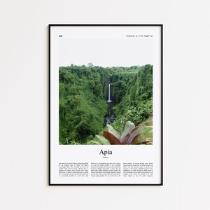 Färgtryck i Apia, affisch med riktig foto i Apia, reseaffisch i Apia, reseaffisch i Samoa, minimalistiskt stadstryck, väggkonsttryck