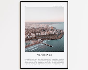Impresión en color de Mar del Plata, Cartel fotográfico real de Mar del Plata, Regalo de cartel de viaje de Mar del Plata, Provincia de Buenos Aires, Argentina
