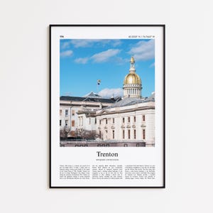 Trenton Color Print, Trenton Real Photo Poster, Trenton Travel Poster Gift, New Jersey, United States, USA Travel poster, Minimal City Print