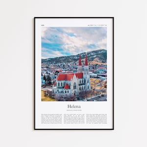 Helena Color Print, Helena Real Photo Poster, Helena Travel Poster Gift, Montana, United States, USA Travel poster, Minimal City Print