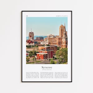 Syracuse Color Print, Syracuse Real Photo Poster, Syracuse Travel Poster Gift, New York, United States, USA Travel poster, Minimal Print