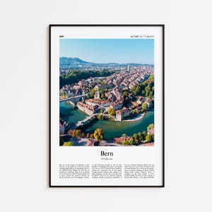 Bern Color Print, Bern Real Photo Poster, Bern Travel Poster Gift, Switzerland Travel poster, Minimal City Print, Wall Art Print