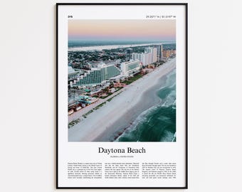 Daytona Beach Farbdruck, Daytona Beach Echtfoto Poster, Daytona Beach Reise Poster Geschenk, Florida, Vereinigte Staaten, USA, Wand Kunst Druck