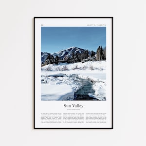 Sun Valley Color Print, Sun Valley Real Photo Poster, Sun Valley Travel Poster Gift, Idaho, United States, USA Travel poster, Minimal Print