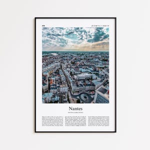 Nantes Color Print, Nantes Real Photo Poster, Nantes Travel Poster Gift, Pays de la Loire, France Travel poster, Minimal City Print