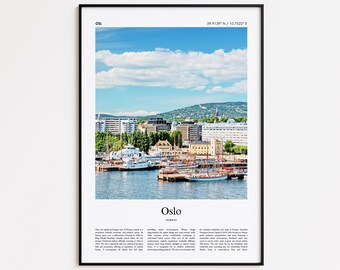 Oslo Color Print, Oslo Real Photo Poster, Oslo Travel Poster Gift, Norway Travel poster, Minimal City Print, Wall Art Print