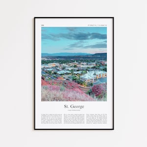 St. George Color Print, St. George Real Photo Poster, St. George Travel Poster Gift, Utah, United States, USA Travel poster, Minimal Print